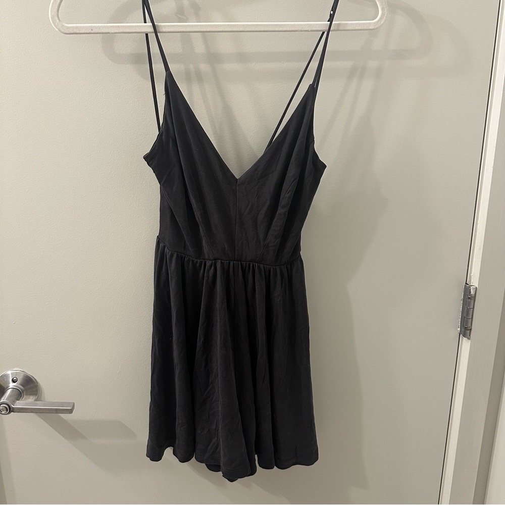 Black Spaghetti Strap Romper Urban Outfitters